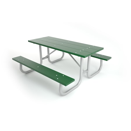 Frog Furnishings Green 6' Galvanized Frame Table with Galvanized Frame PB 6GREGFPIC